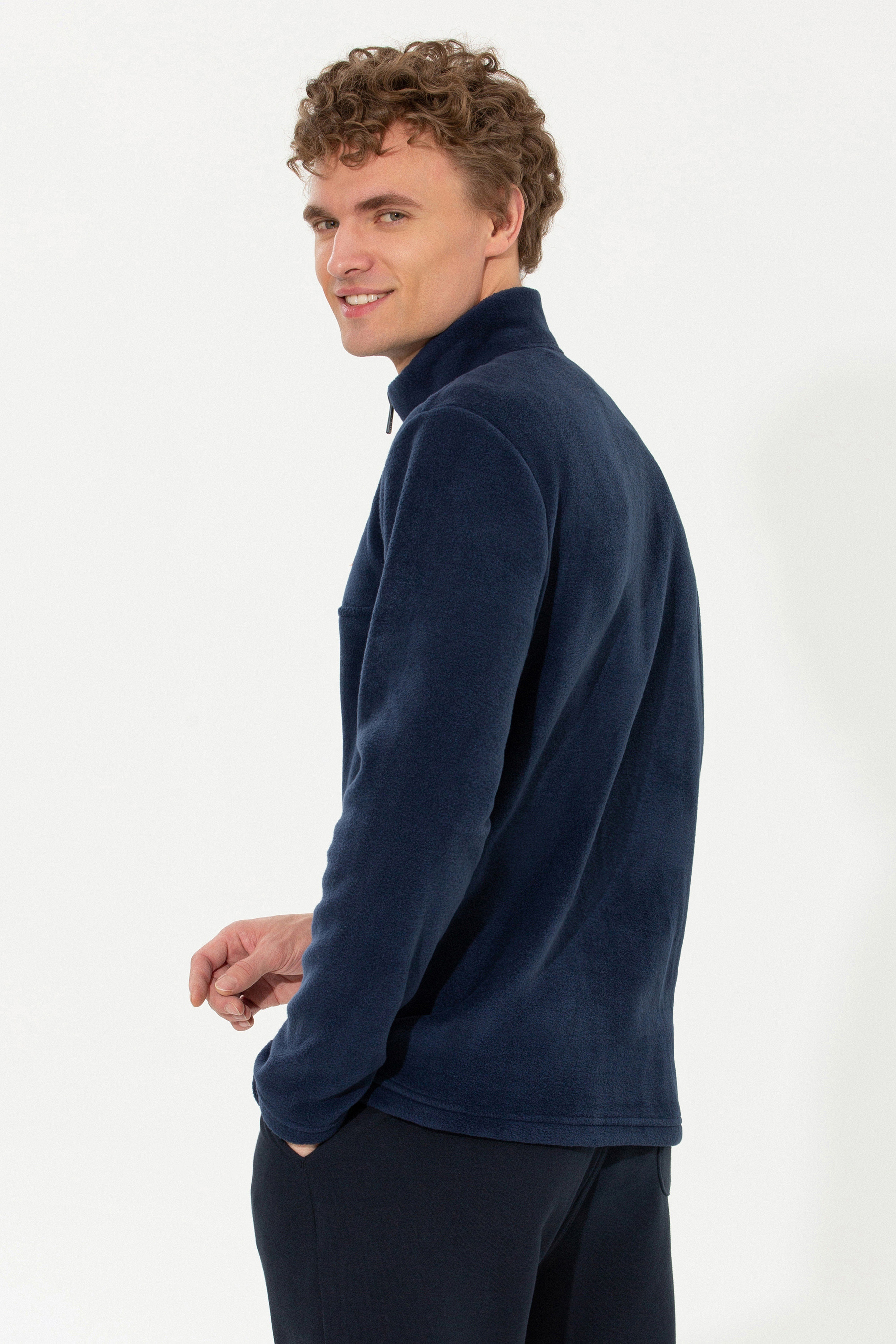 Erkek Lacivert Sweatshirt - Image 5