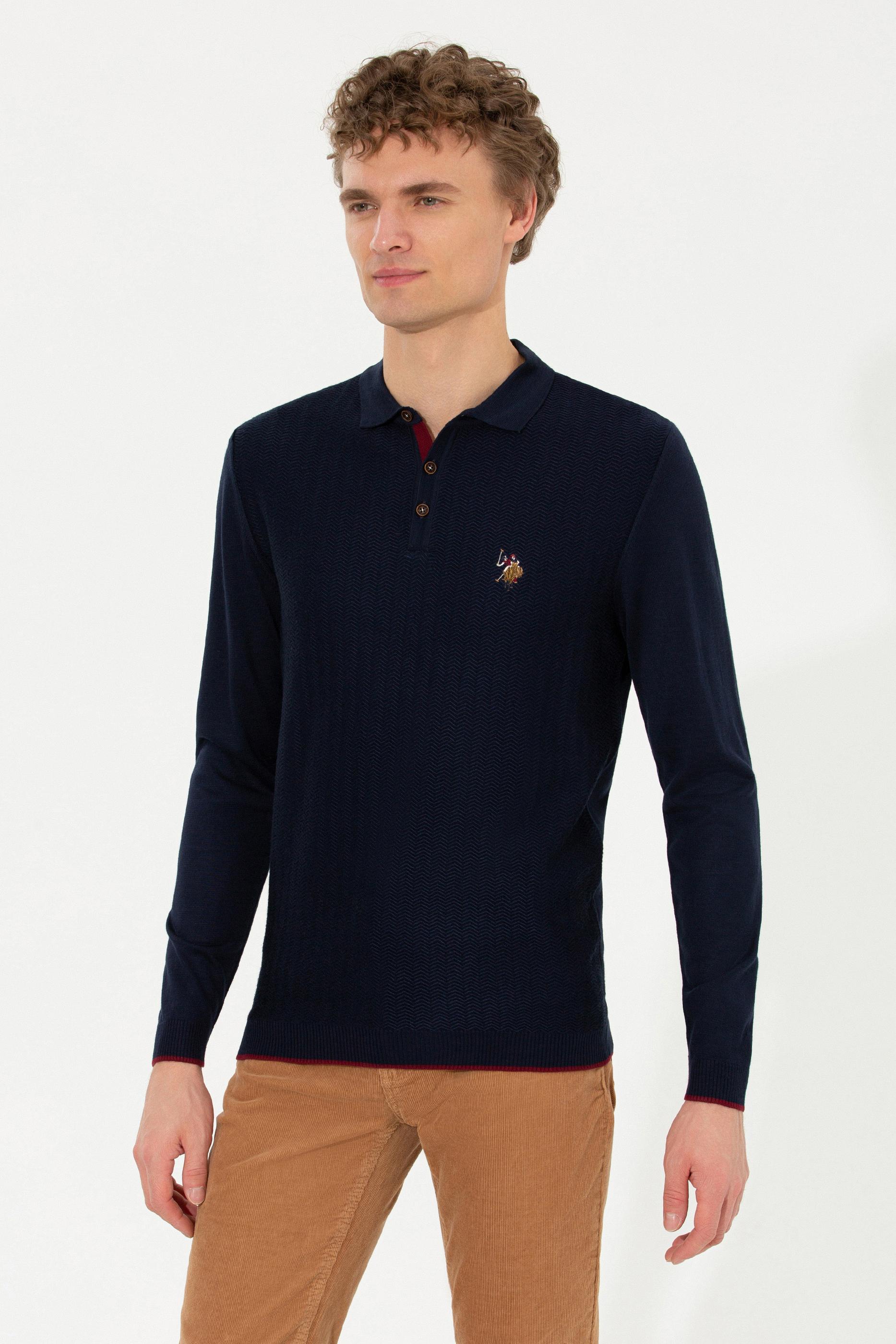 Erkek Lacivert Triko Kazak