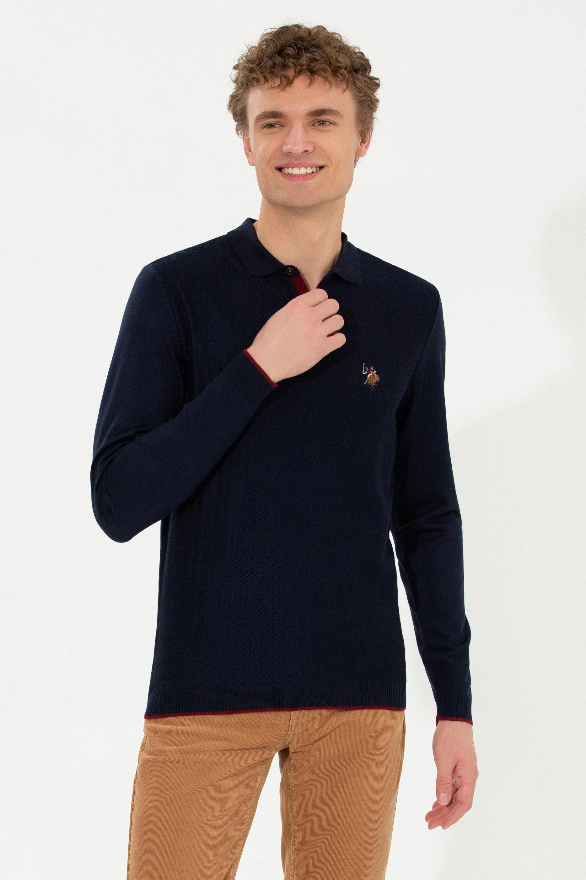 Erkek Lacivert Triko Kazak