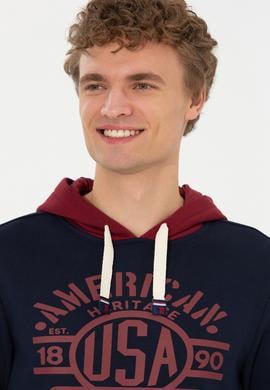 Erkek Lacivert Kapüşonlu Sweatshirt - 50257171008