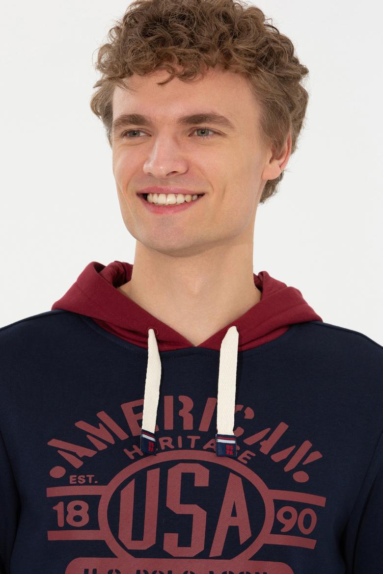 Erkek Lacivert Kapüşonlu Sweatshirt - 50257171008