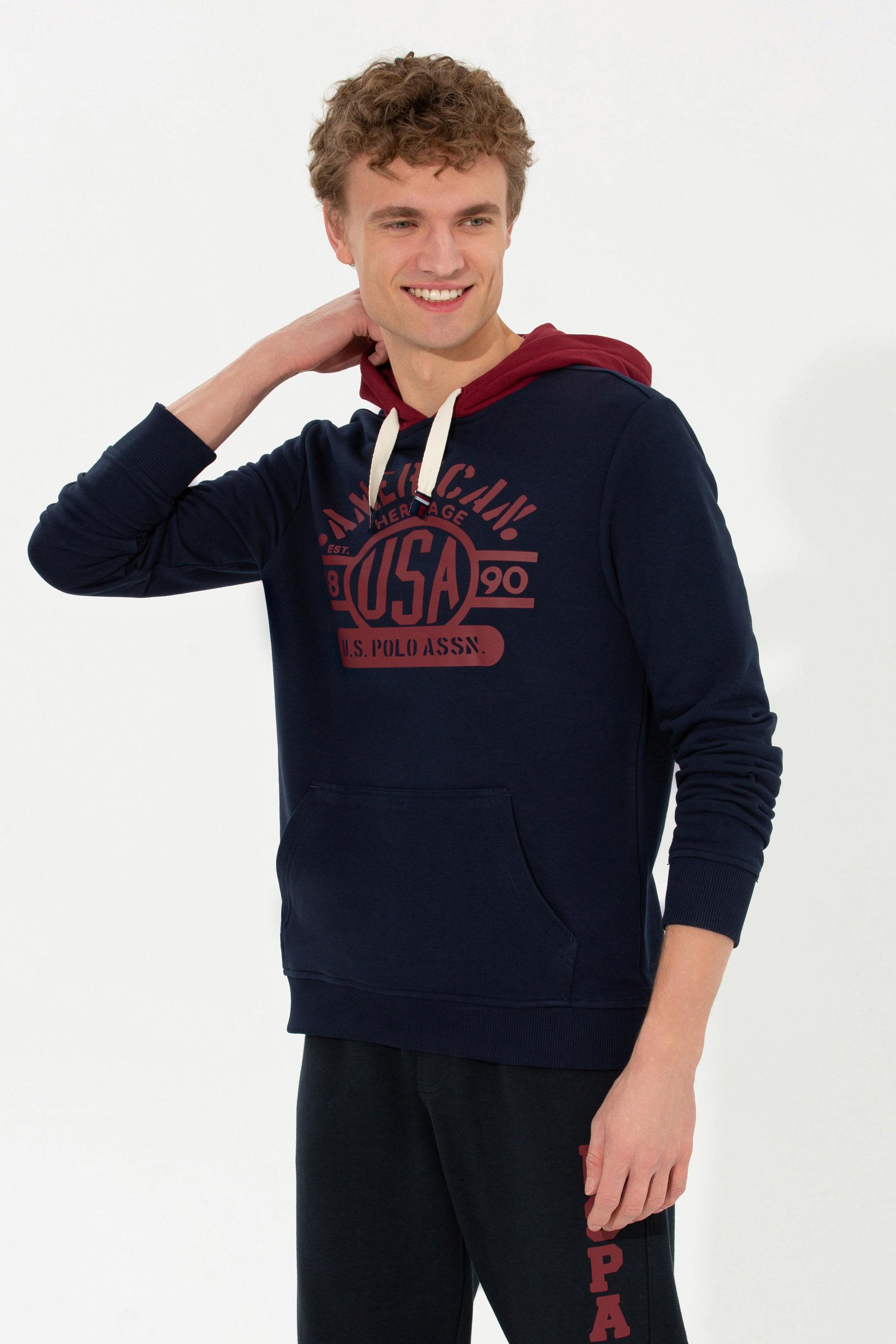 Erkek Lacivert Kapüşonlu Sweatshirt