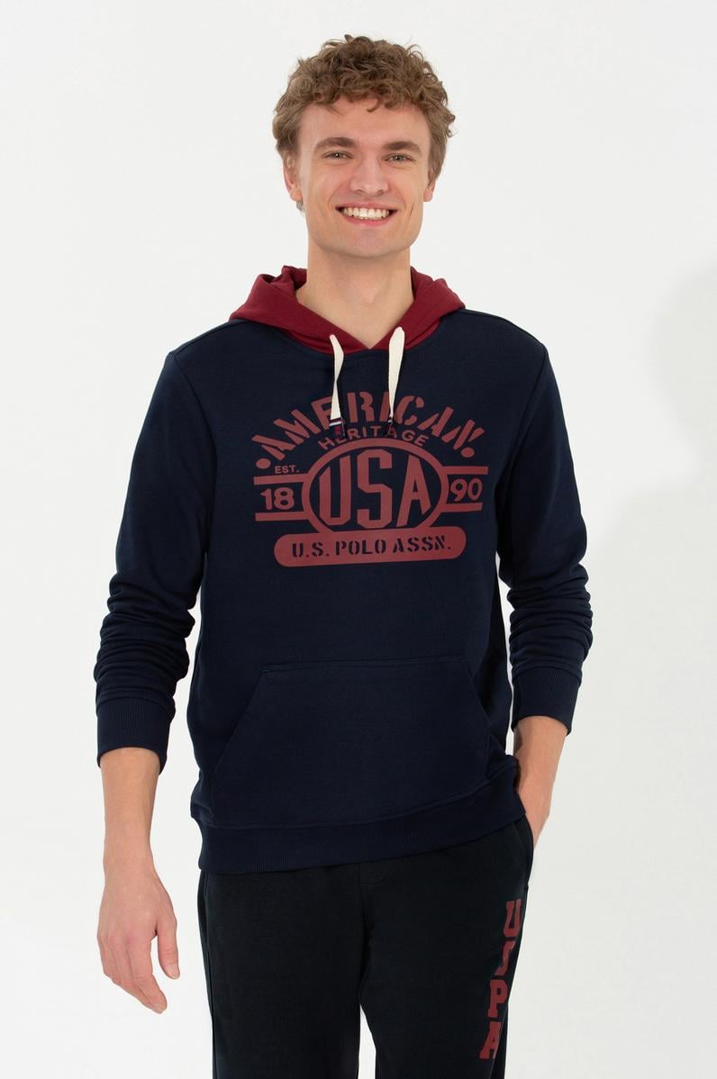 Erkek Lacivert Kapüşonlu Sweatshirt