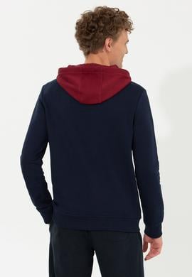 Erkek Lacivert Kapüşonlu Sweatshirt - 50257171008