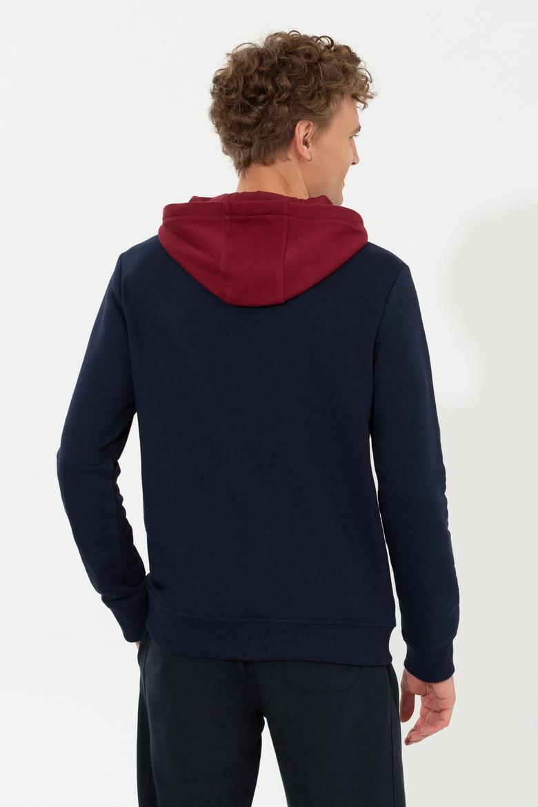 Erkek Lacivert Kapüşonlu Sweatshirt - 50257171008