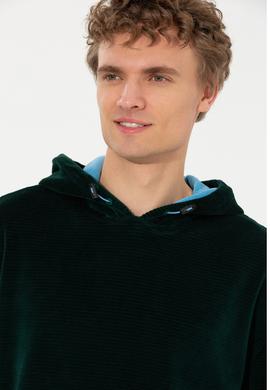 Erkek Yeşil Kapüşonlu Sweatshirt - 50253913024