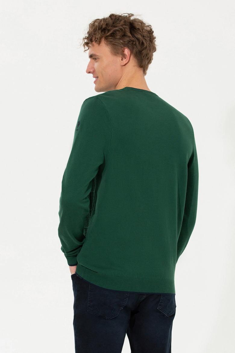 Erkek Yeşil Bisiklet Yaka Triko Kazak - 50256637006