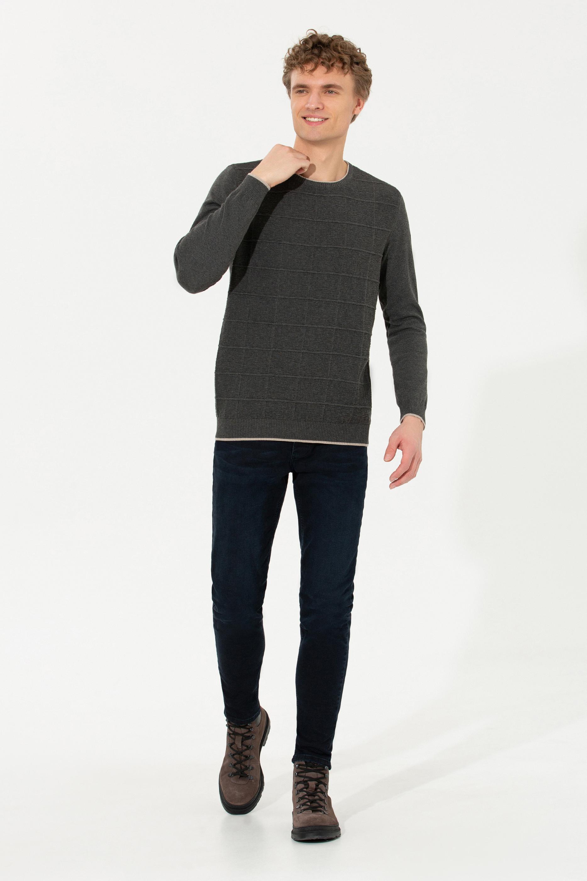 Erkek Antrasit Melanj Kazak