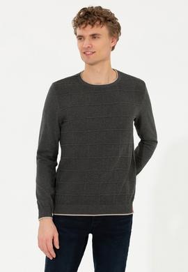 Erkek Antrasit Melanj Kazak - 50256637016