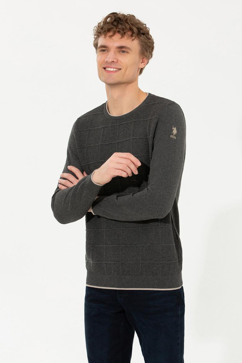 Erkek Antrasit Melanj Kazak - 50256637016