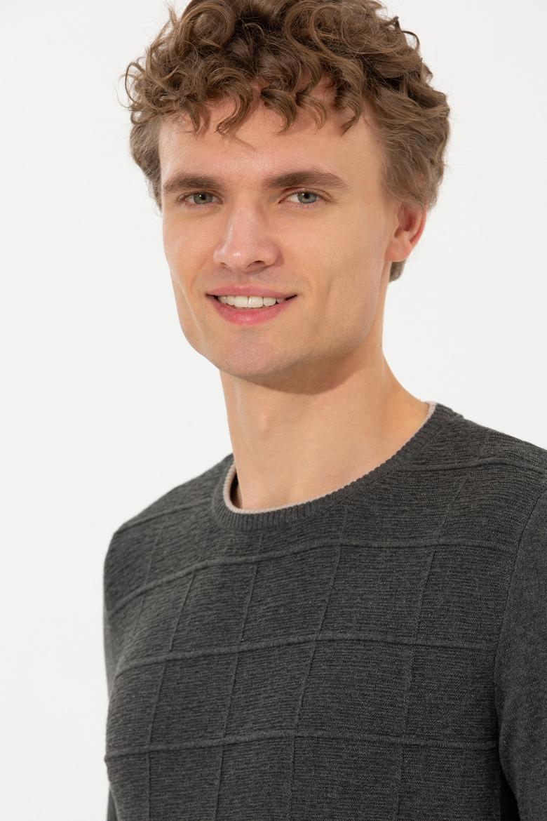 Erkek Antrasit Melanj Kazak