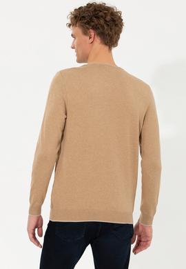 Erkek Camel Melanj Bisiklet Yaka Triko Kazak - 50256637023