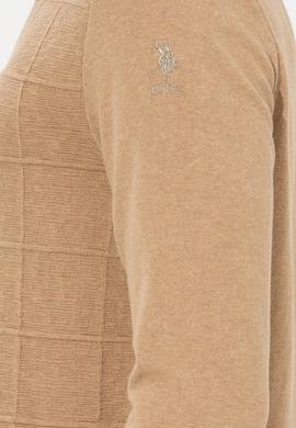 Erkek Camel Melanj Bisiklet Yaka Triko Kazak - 50256637023