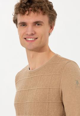 Erkek Camel Melanj Bisiklet Yaka Triko Kazak - 50256637023