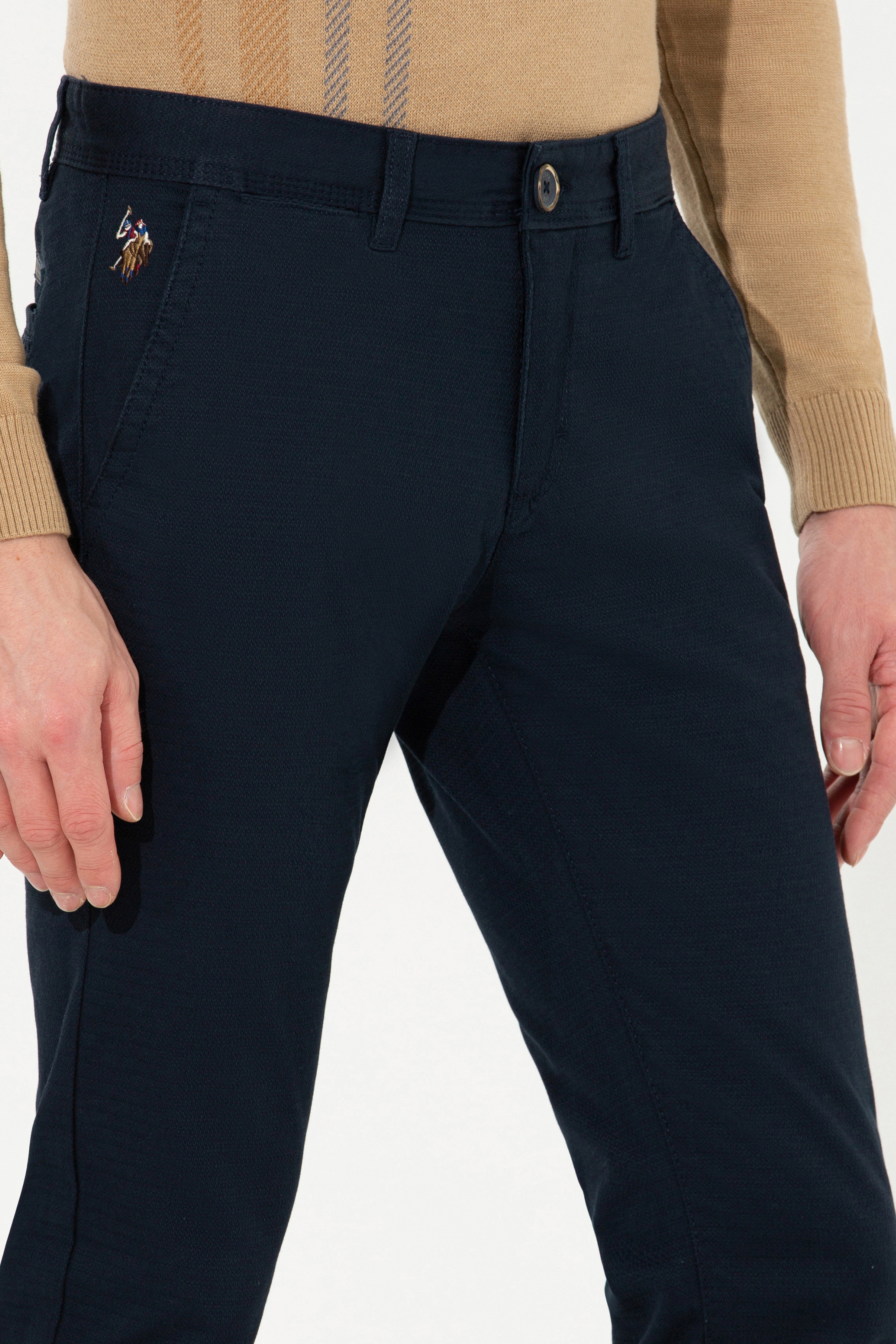 Erkek Slim Fit Lacivert Kanvas Pantolon - Image 5