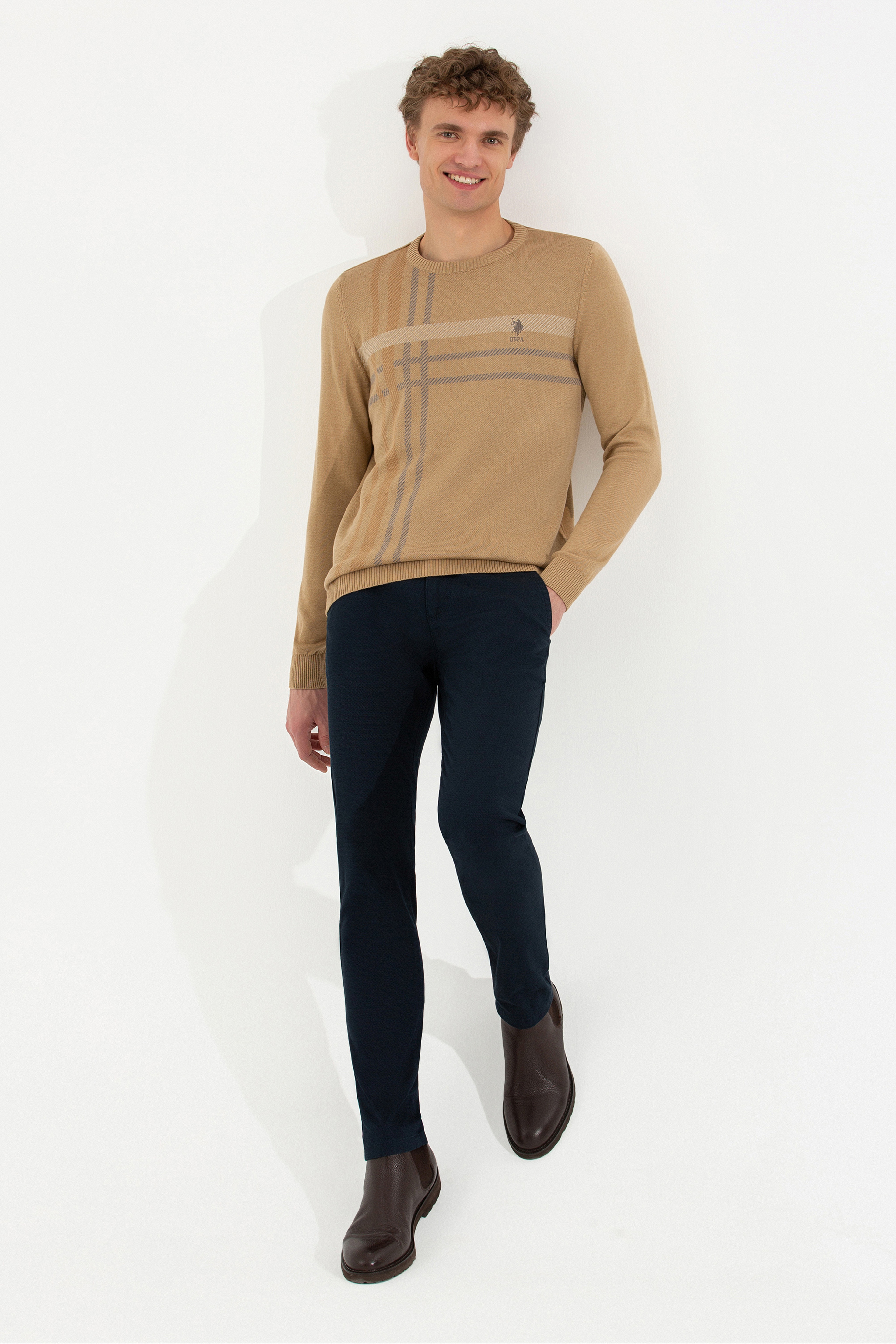 Erkek Slim Fit Lacivert Kanvas Pantolon
