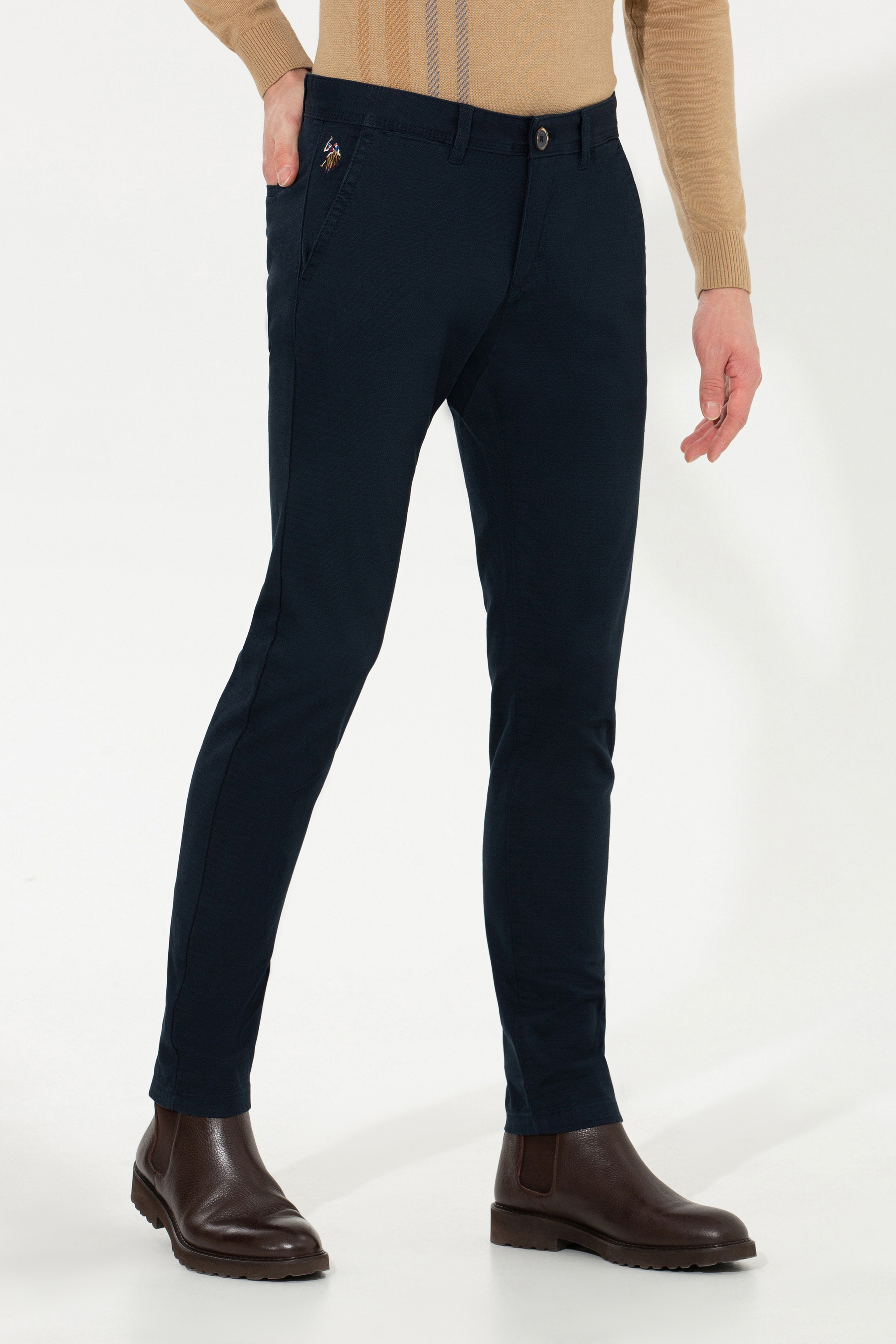 Erkek Slim Fit Lacivert Kanvas Pantolon - Image 2