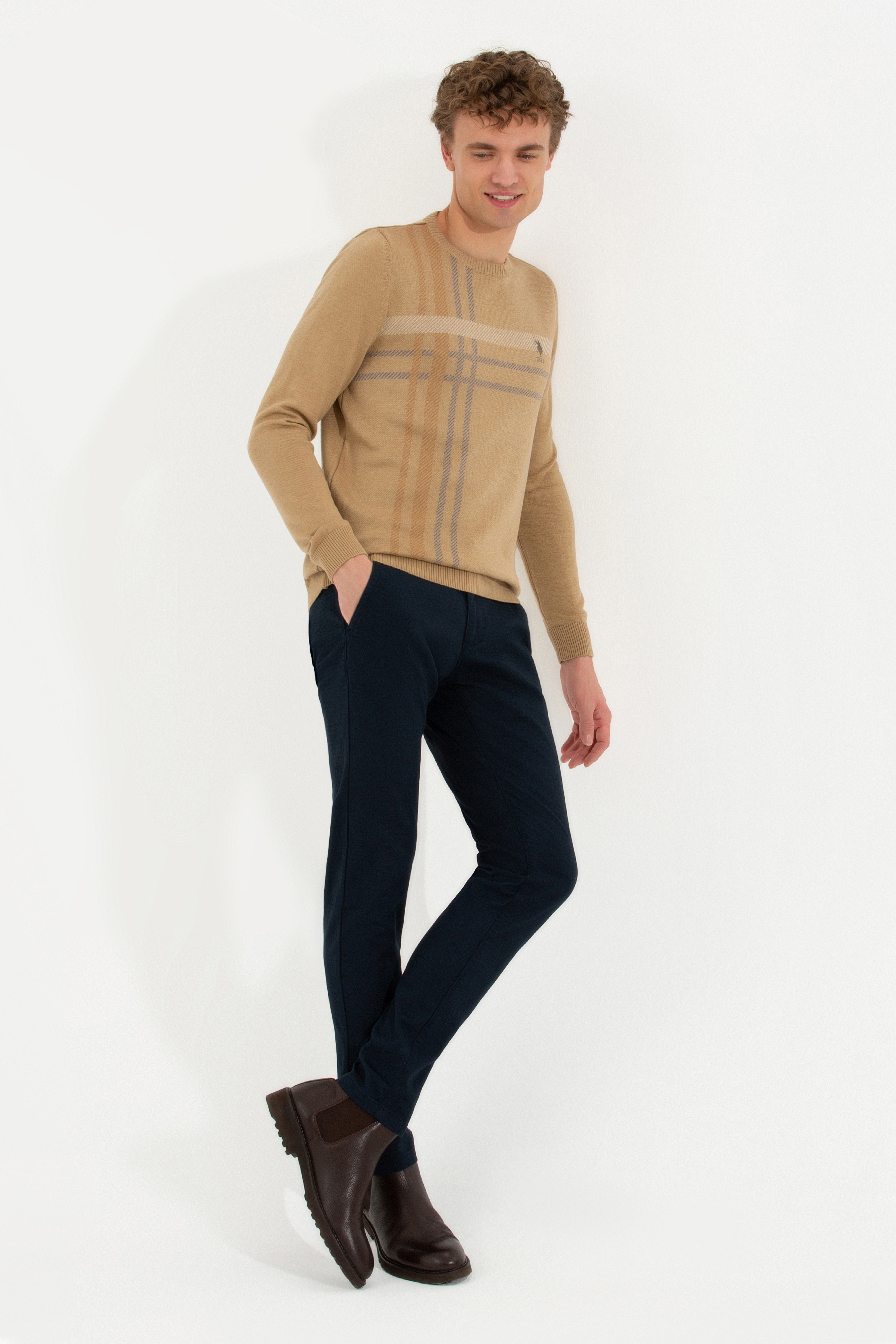 Erkek Slim Fit Lacivert Kanvas Pantolon - Image 3