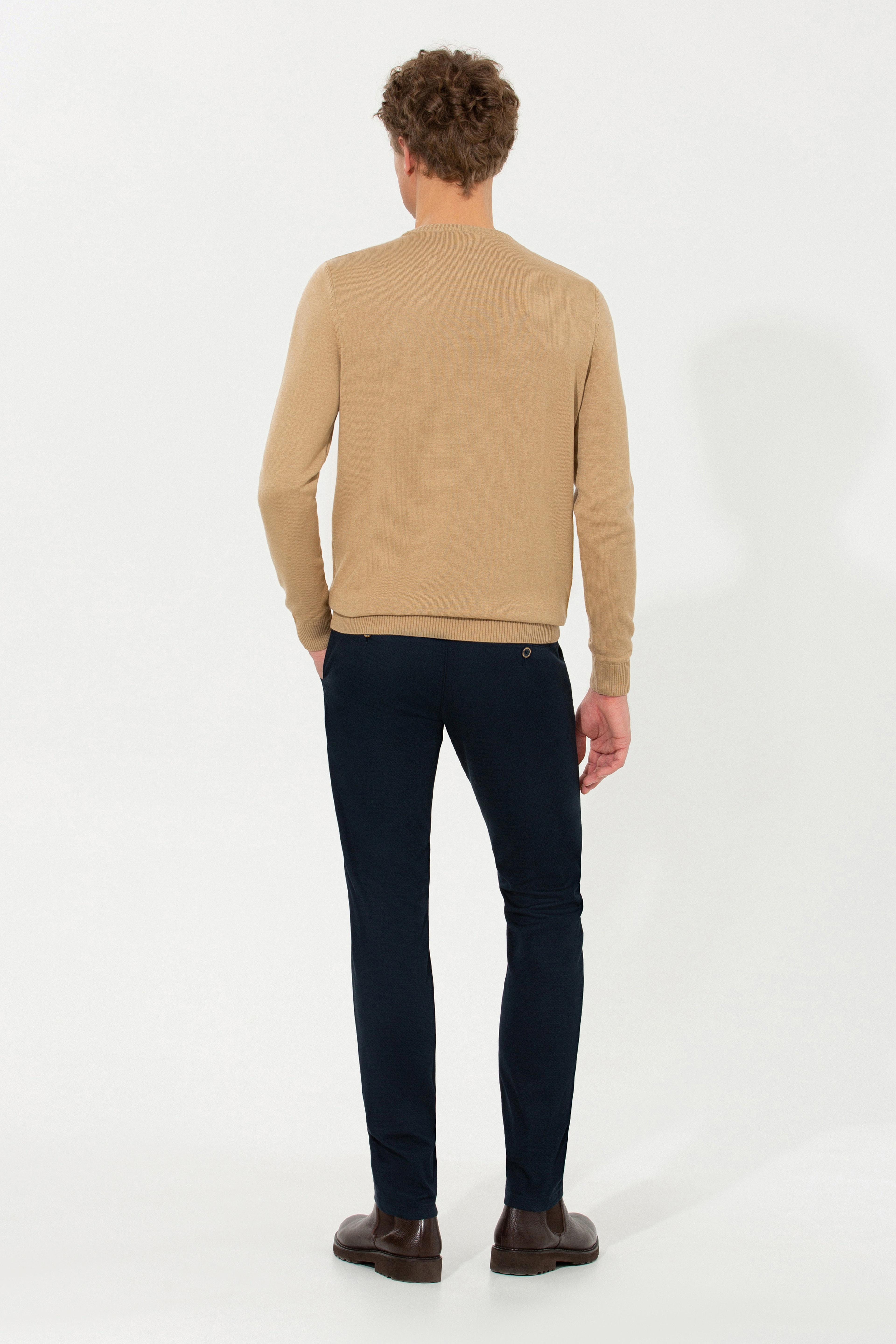 Erkek Slim Fit Lacivert Kanvas Pantolon - Image 4