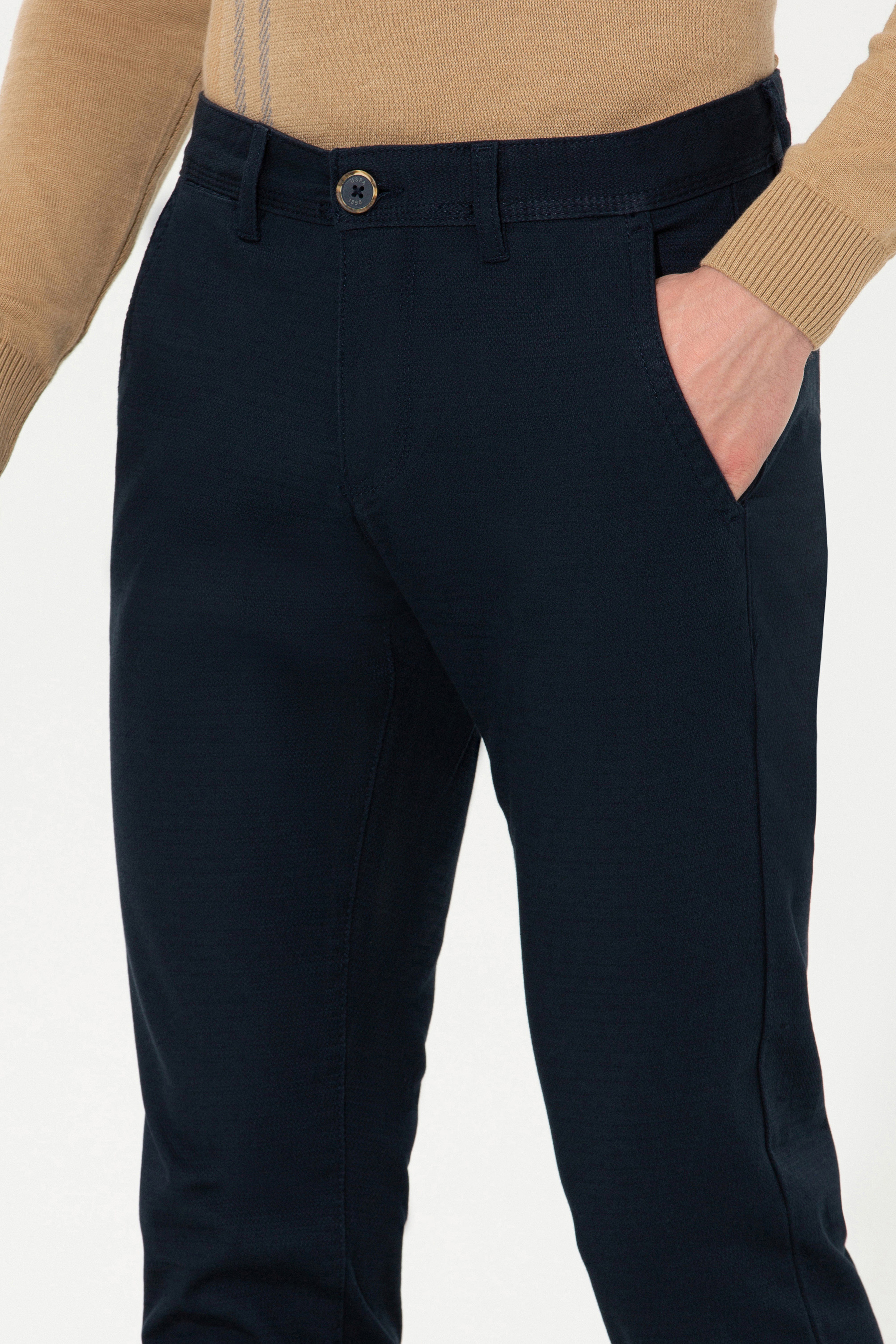 Erkek Slim Fit Lacivert Kanvas Pantolon - Image 6