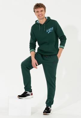 Erkek Yeşil Kapüşonlu Sweatshirt - 50253314013