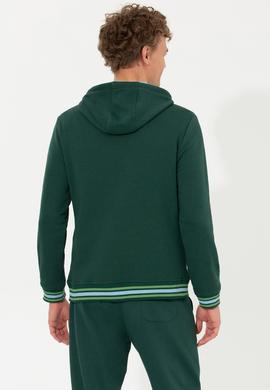 Erkek Yeşil Kapüşonlu Sweatshirt - 50253314013
