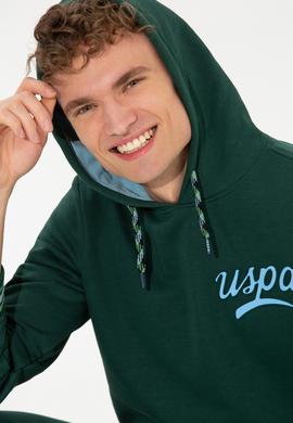 Erkek Yeşil Kapüşonlu Sweatshirt - 50253314013