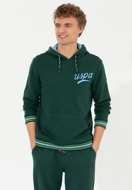Erkek Yeşil Kapüşonlu Sweatshirt - 50253314013