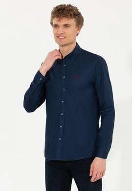 Erkek Lacivert Uzun Kollu Basic Gömlek - 50256697041