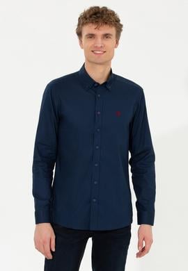 Erkek Lacivert Uzun Kollu Basic Gömlek - 50256697041
