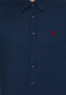 Erkek Lacivert Uzun Kollu Basic Gömlek - 50256697041