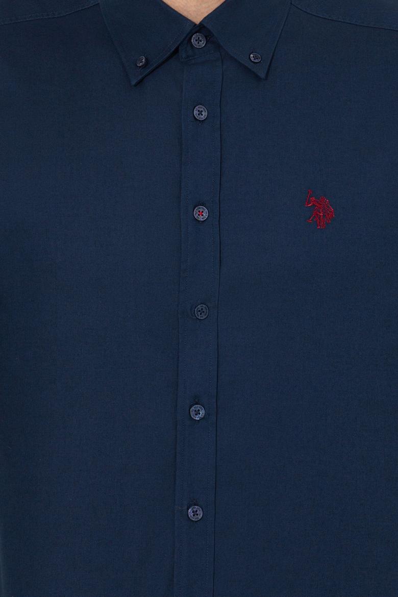 Erkek Lacivert Uzun Kollu Basic Gömlek - 50256697041