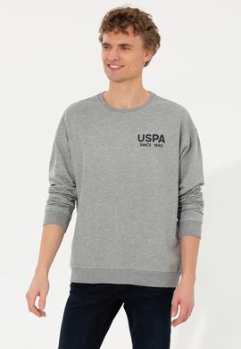 Erkek Gri Melanj Bisiklet Yaka Sweatshirt - 50257198056