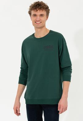 Erkek Yeşil Bisiklet Yaka Sweatshirt - 50257198026
