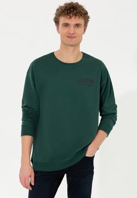 Erkek Yeşil Bisiklet Yaka Sweatshirt - 50257198026