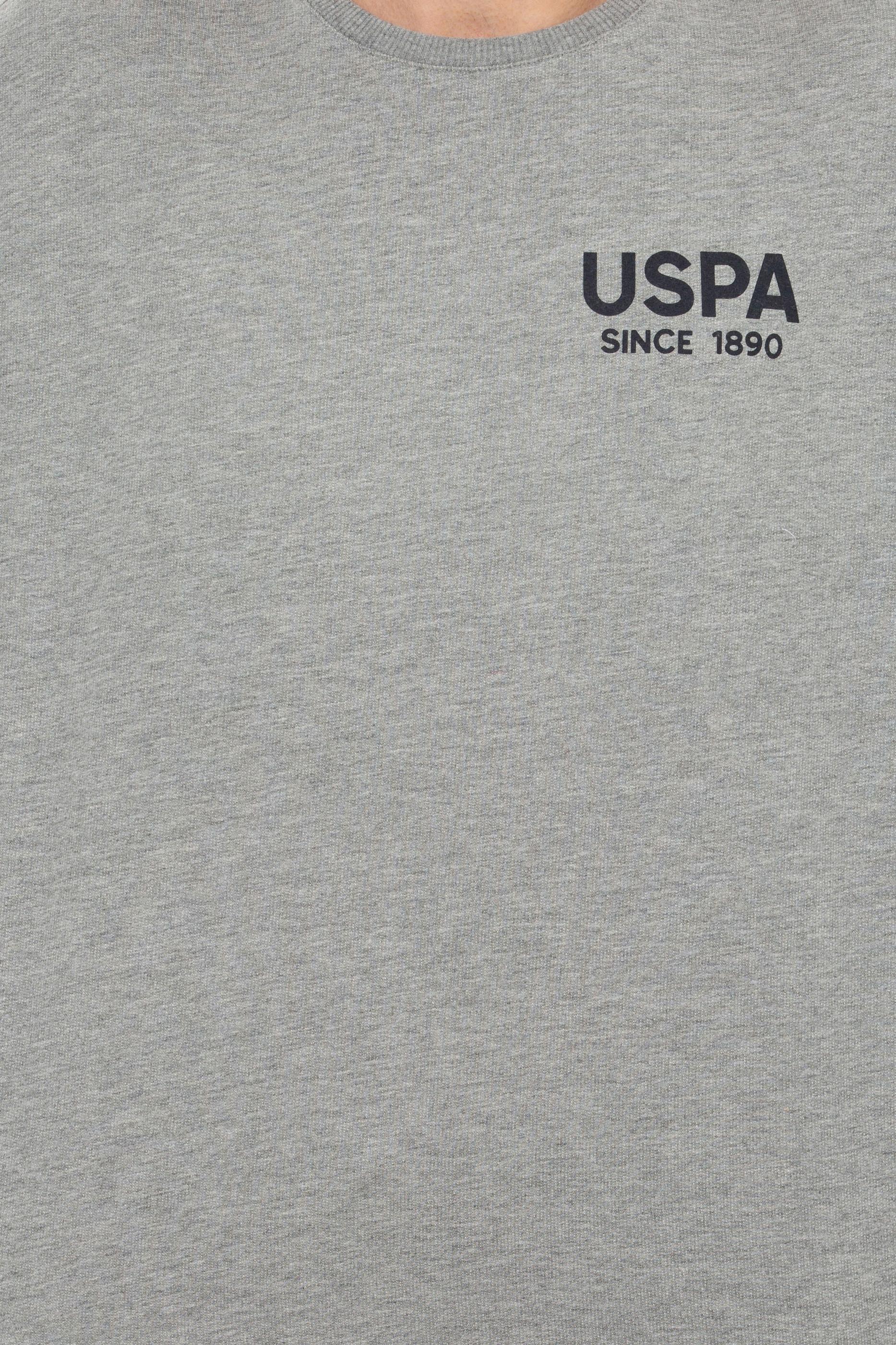 Erkek Gri Melanj Bisiklet Yaka Sweatshirt