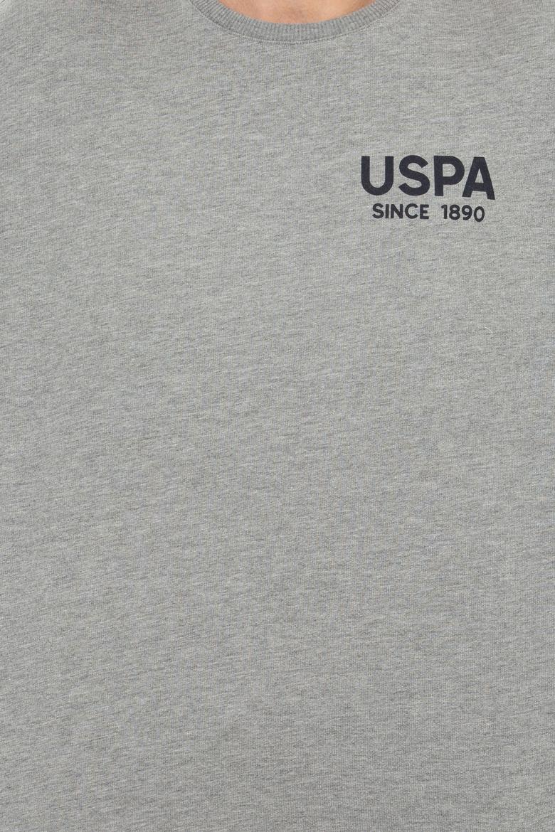 Erkek Gri Melanj Bisiklet Yaka Sweatshirt - 50257198056