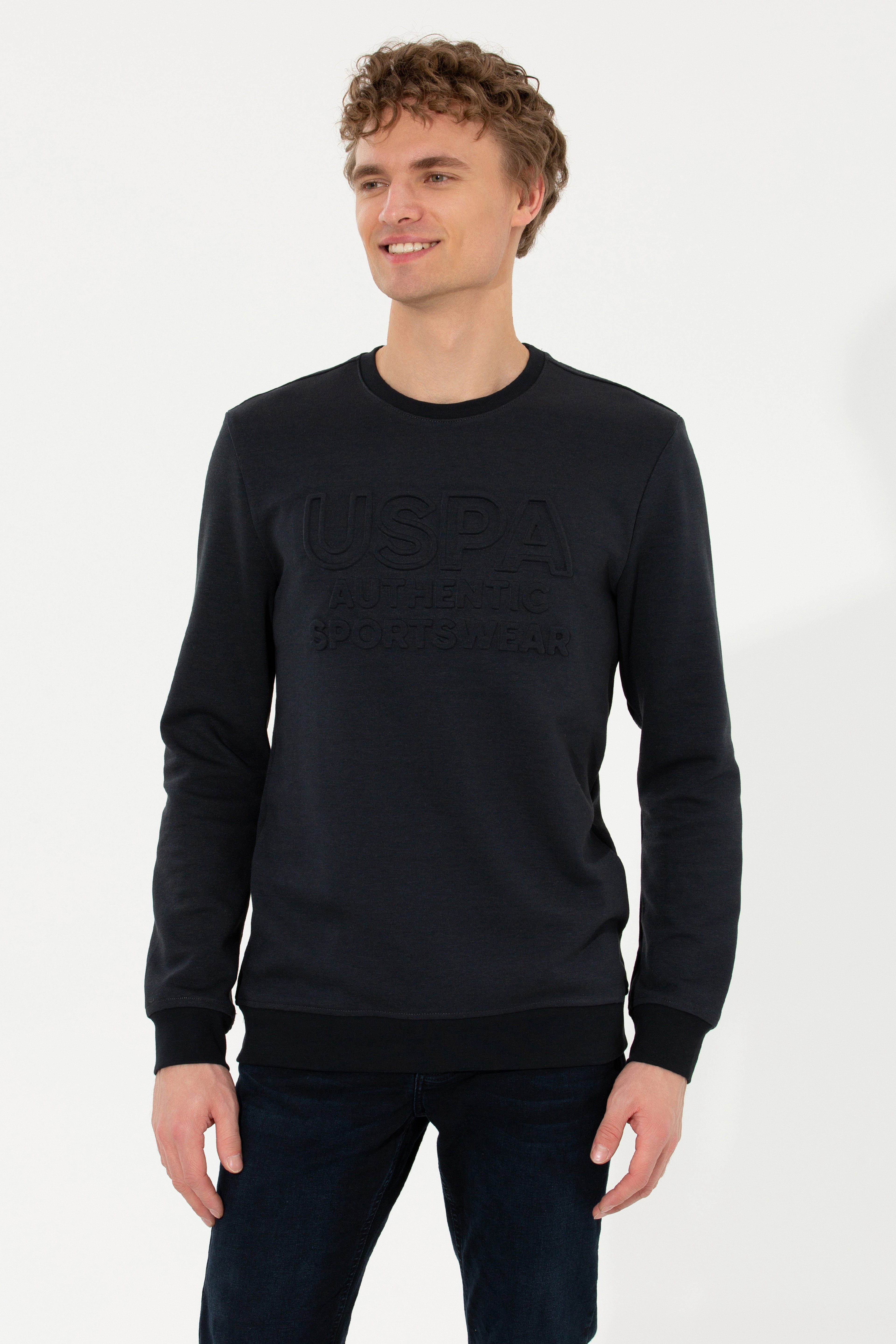 Erkek Lacivert Sweatshirt - Image 3