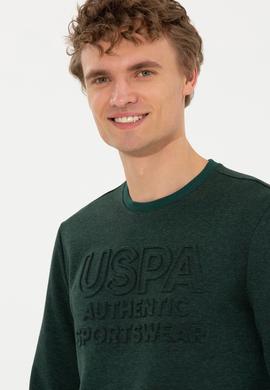 Erkek Yeşil Bisiklet Yaka Sweatshirt - 50253286026