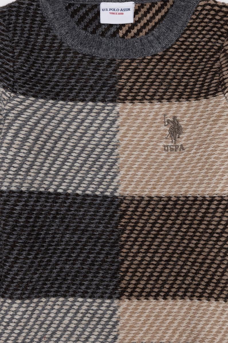 Erkek Çocuk Gri Melanj Bisiklet Yaka Triko Kazak