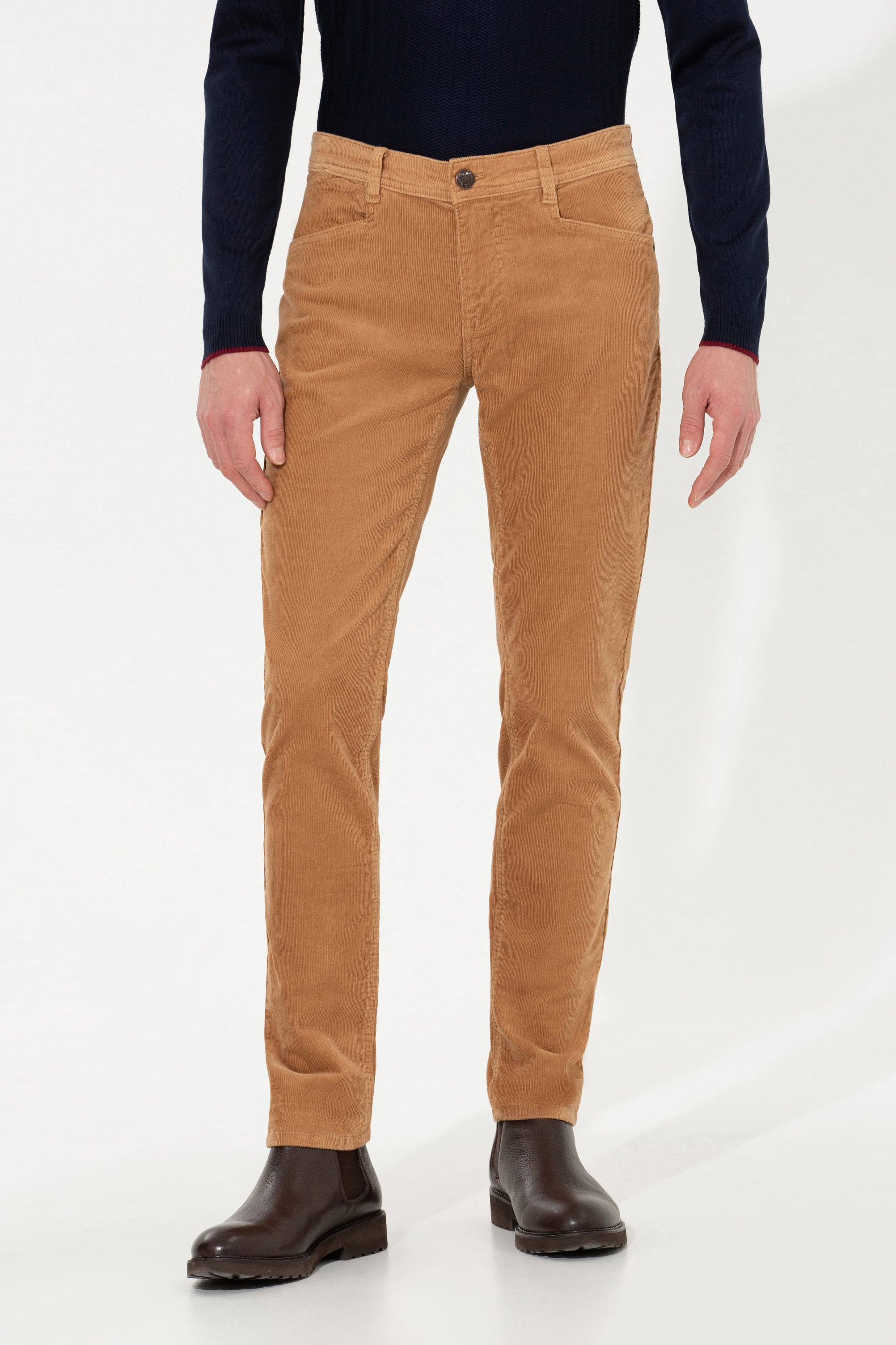 Erkek Slim Fit Taba Kanvas Pantolon