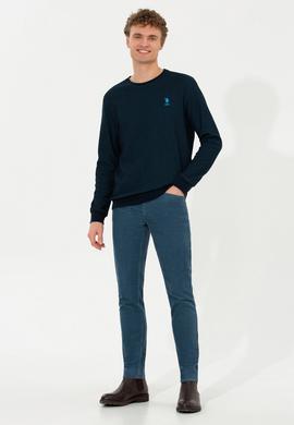 Erkek Kobalt Mavi Kanvas Pantolon - 50253471001