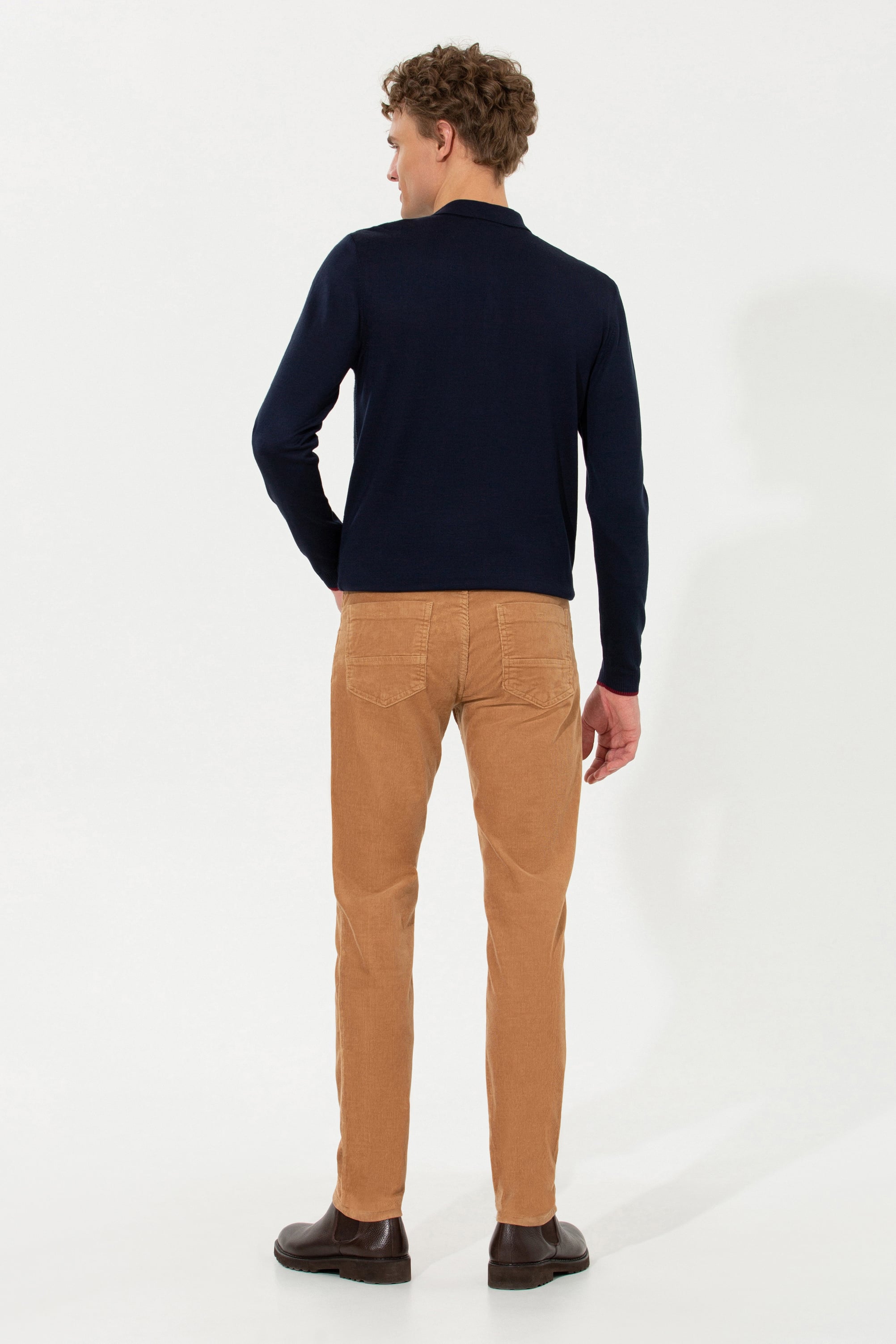 Erkek Slim Fit Taba Kanvas Pantolon