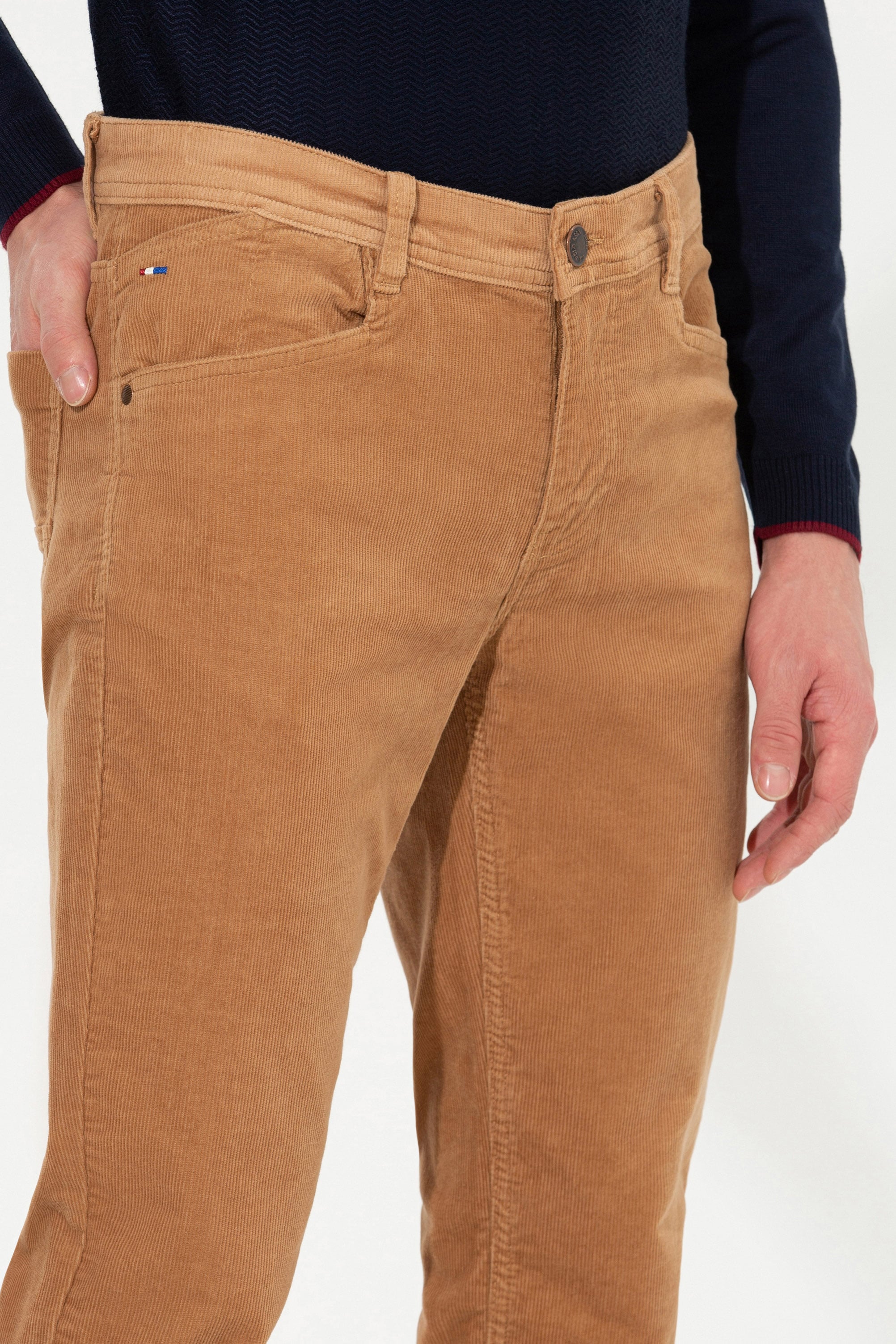 Erkek Slim Fit Taba Kanvas Pantolon - Image 5