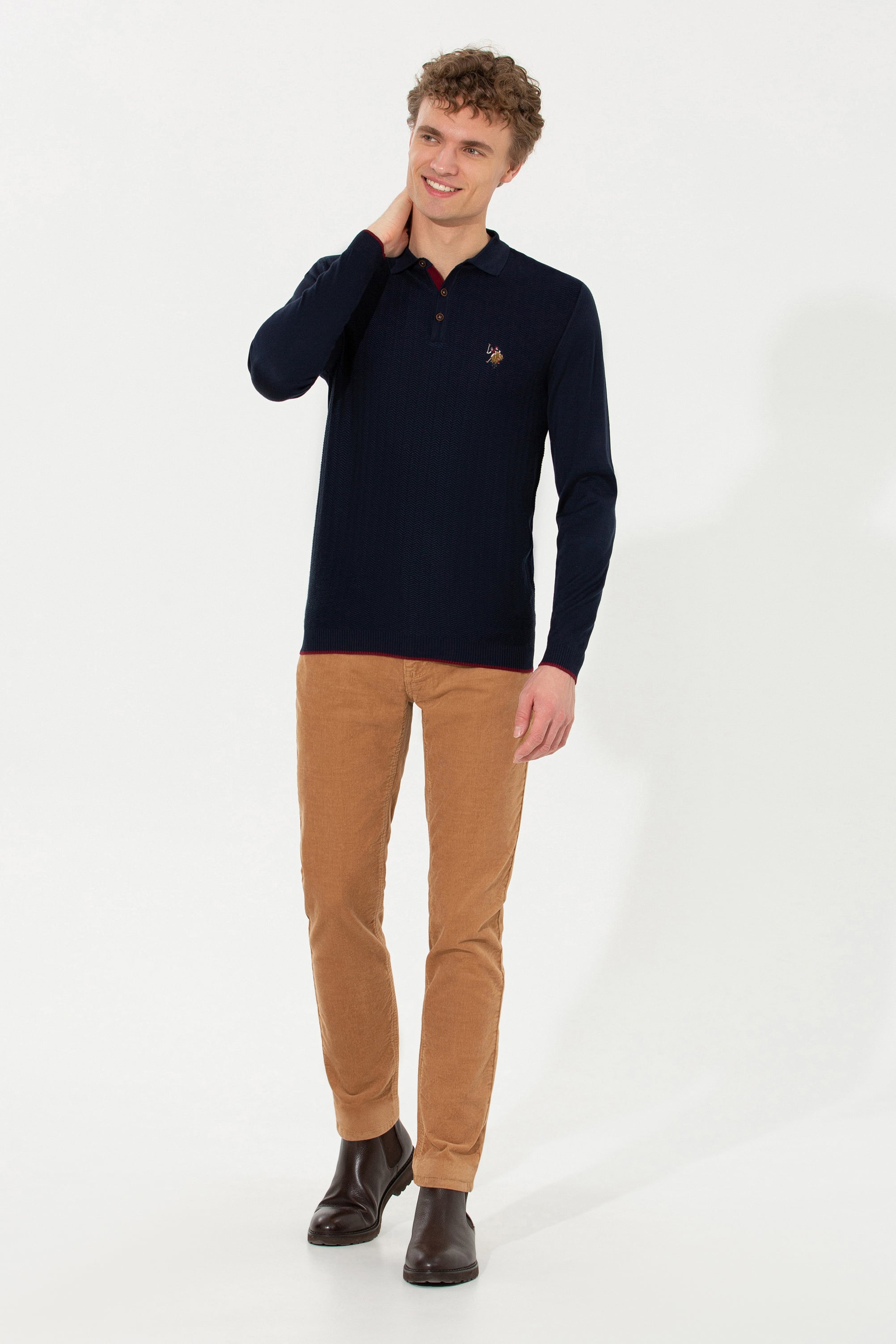 Erkek Slim Fit Taba Kanvas Pantolon