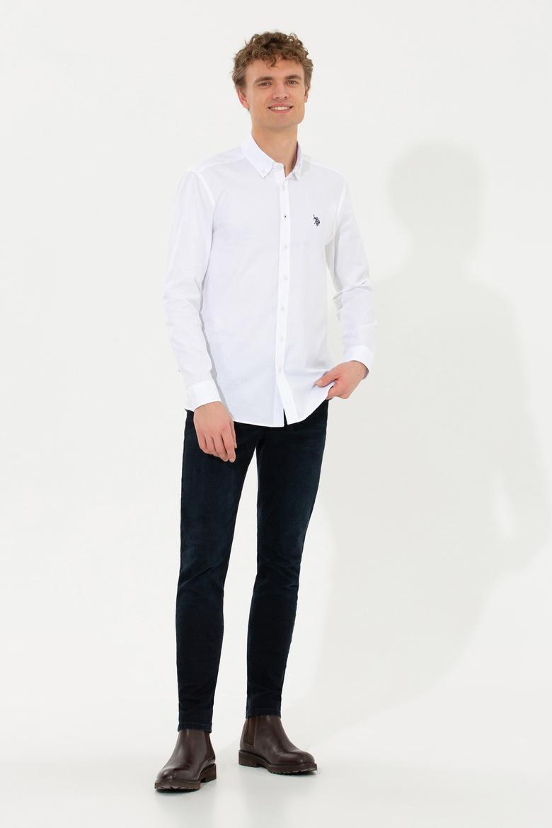 Erkek Beyaz Uzun Kollu Basic Gömlek - 50256697014