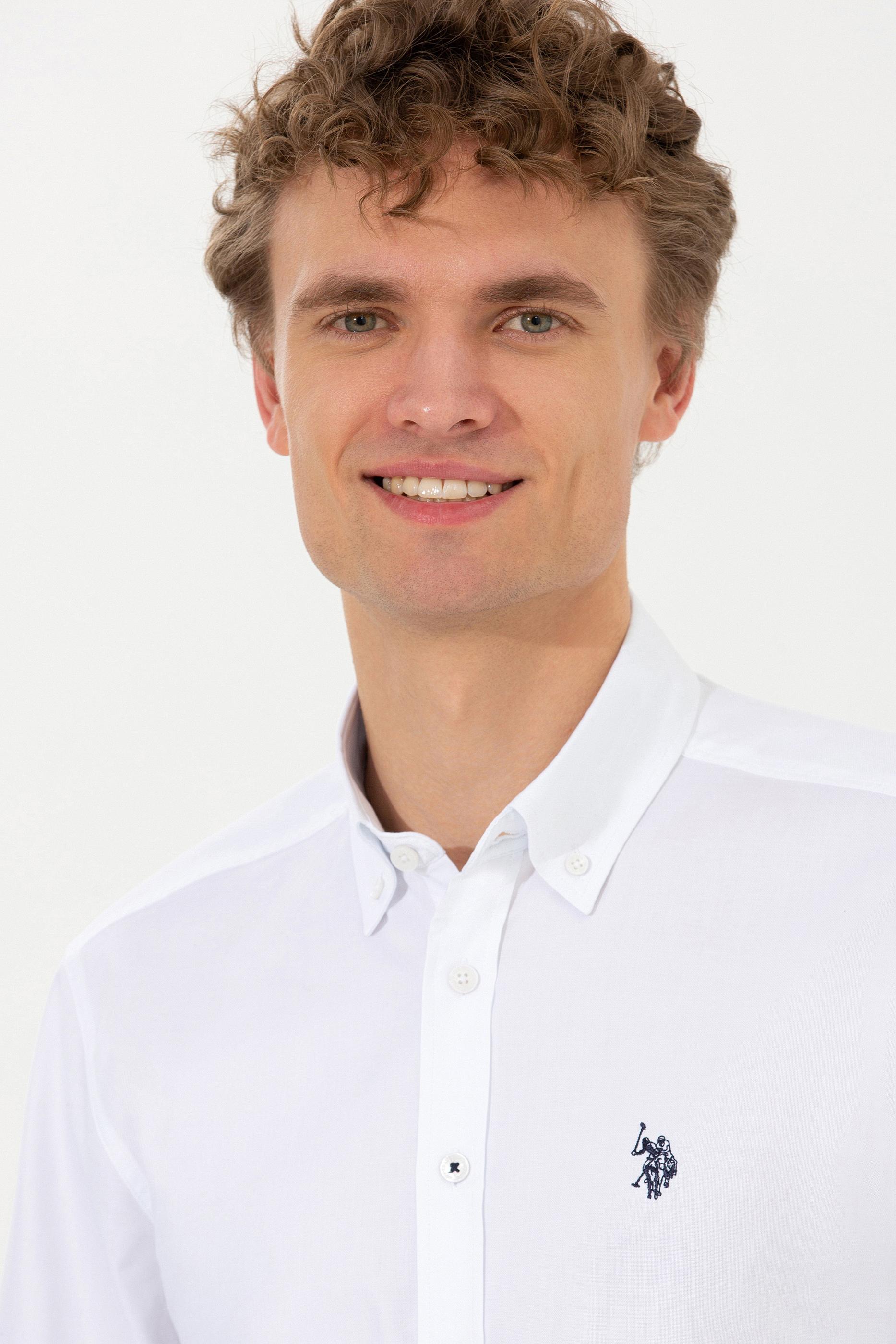 Erkek Beyaz Uzun Kollu Basic Gömlek