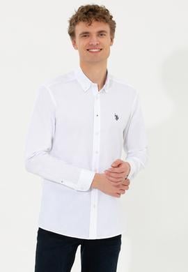 Erkek Beyaz Uzun Kollu Basic Gömlek - 50256697014