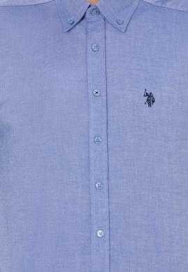 Erkek Saks Uzun Kollu Basic Gömlek - 50256697030