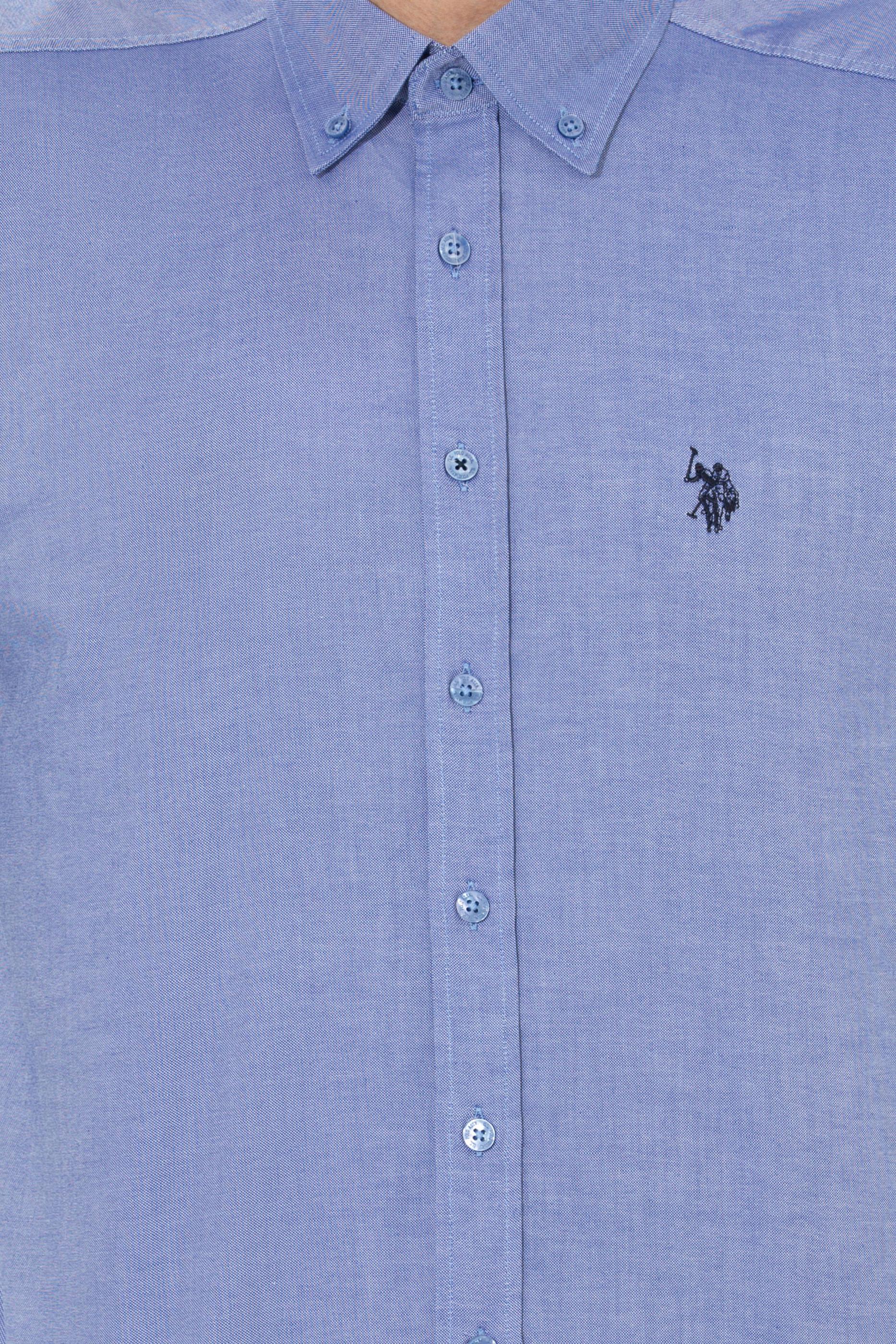 Erkek Saks Uzun Kollu Basic Gömlek